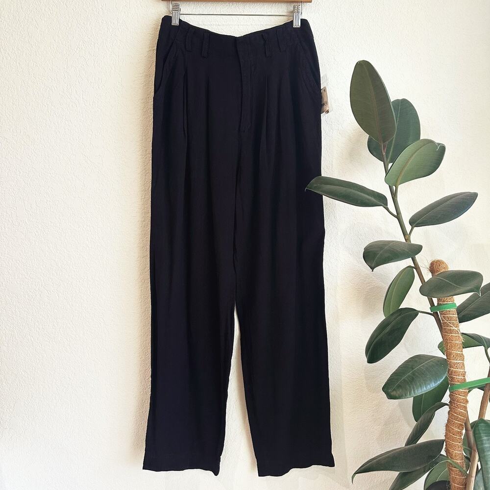 Free People Calla Tailored Pleated Front Trouser Pants Size 6 Straight High Rise
